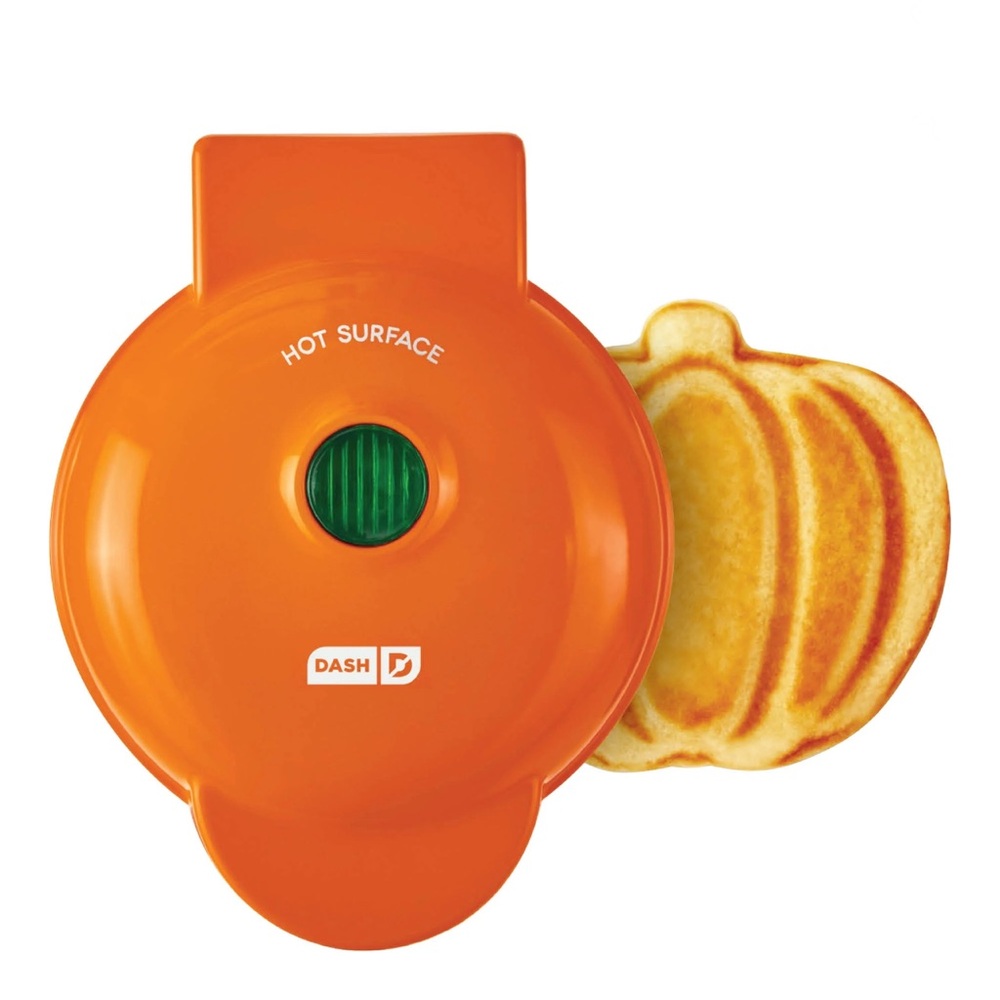 New Dash Orange Mini Pumpkin Waffle Maker